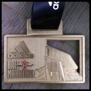 Adidas Silverstone Half Marathon 2013 medal