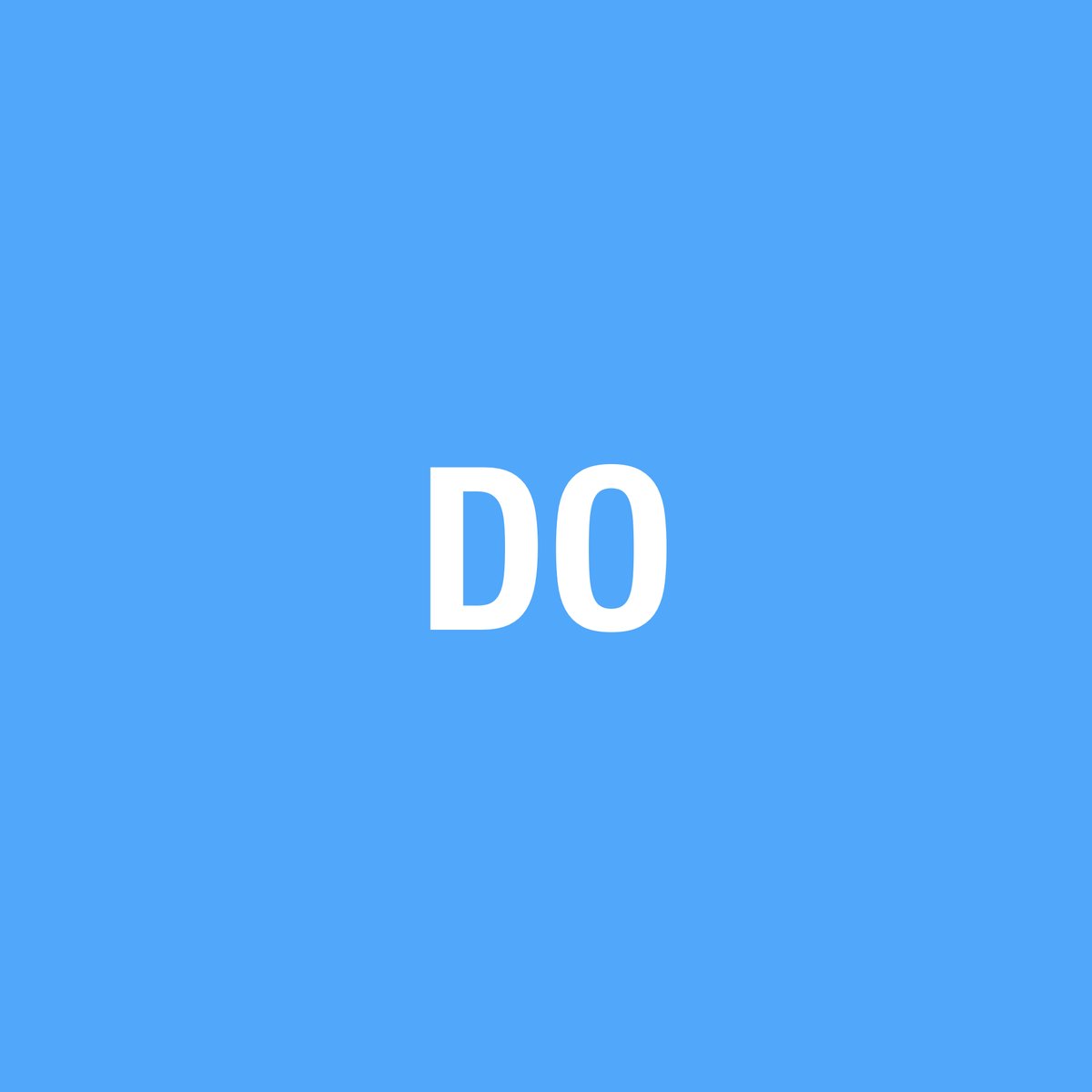 The word DO in bold white capitals on a plain blue background, the day 9 card from Neil Martin's 2016 Motivational Advent Calendar