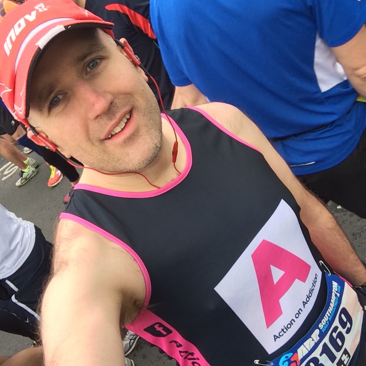 Neil Martin's selfie on the start line of the 2015 Southampton Half Marathon