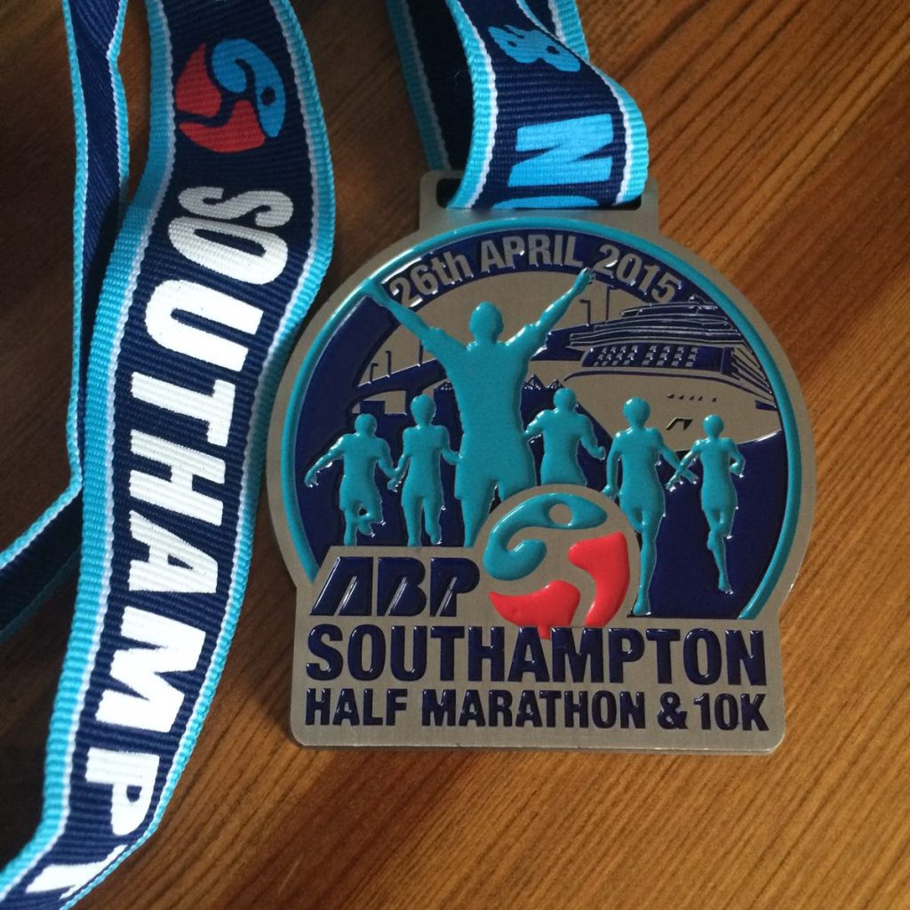 Neil Martin's 2015 Southampton Half Marathon finisher's medal