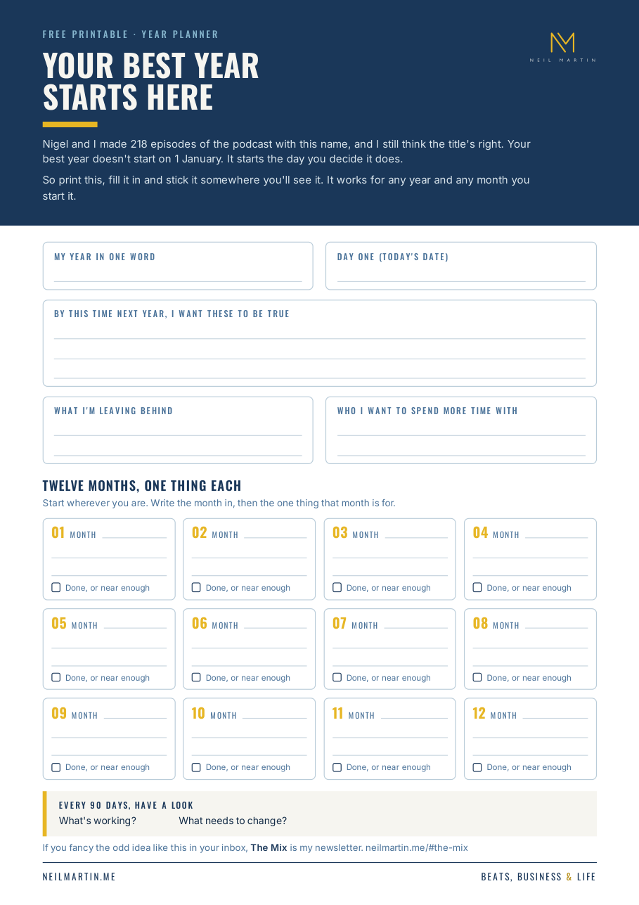Your Best Year Starts Here year planner preview